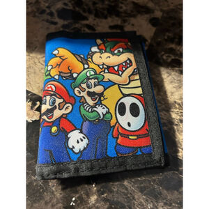 Kids Mario Wallet One Size Blue Black Mario Characters